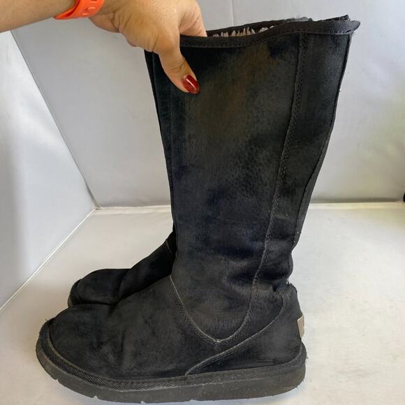 VTG UGG Authentic Knightsbridge W7 zipper back tall black - Picture 3 of 6